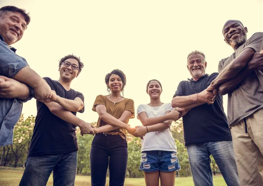 Happy corporate workers